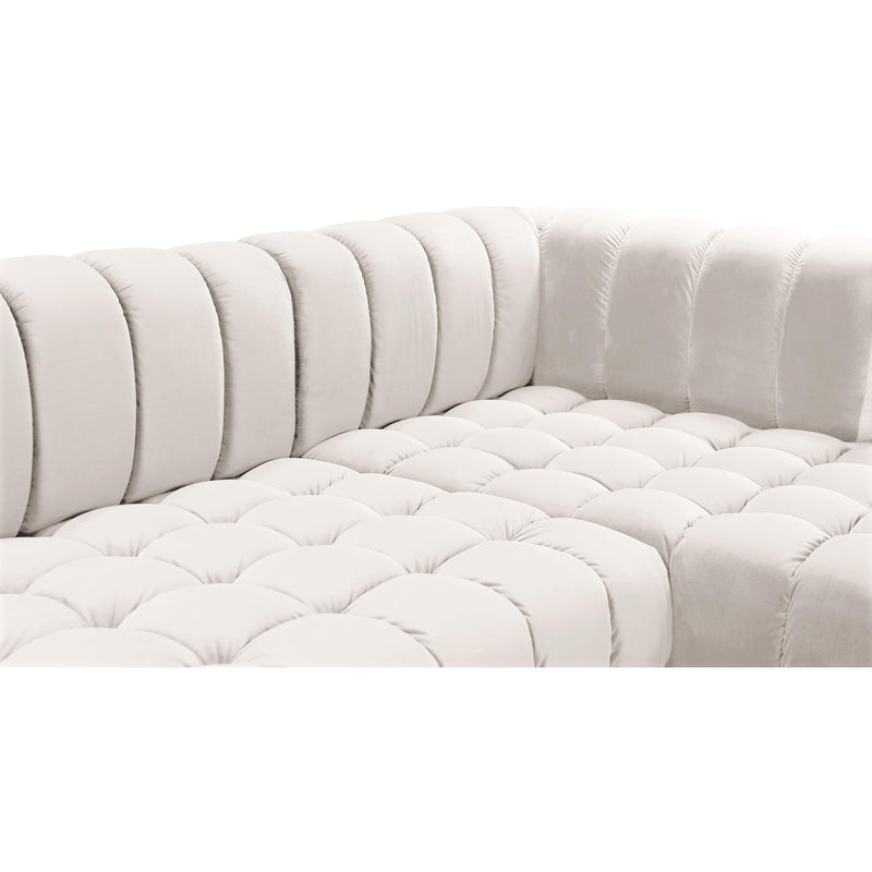 Meridian Gwen Cream Velvet 3pc. Sectional (3 Boxes) IMAGE 11