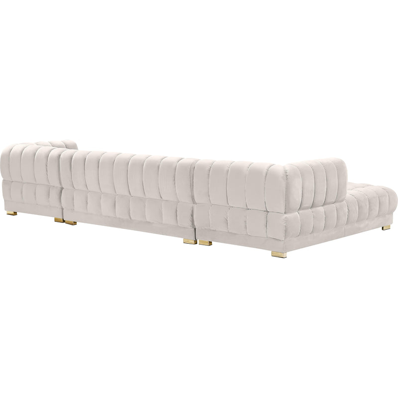 Meridian Gwen Cream Velvet 3pc. Sectional (3 Boxes) IMAGE 3