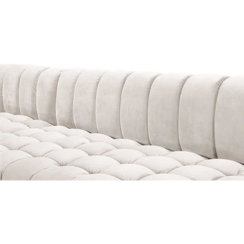 Meridian Gwen Cream Velvet 3pc. Sectional (3 Boxes) IMAGE 9