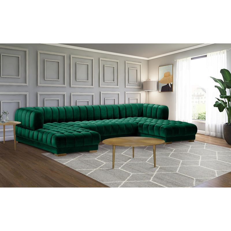 Meridian Gwen Green Velvet 3pc. Sectional (3 Boxes) IMAGE 12