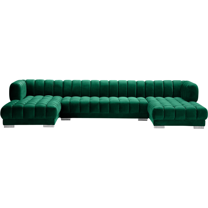 Meridian Gwen Green Velvet 3pc. Sectional (3 Boxes) IMAGE 4