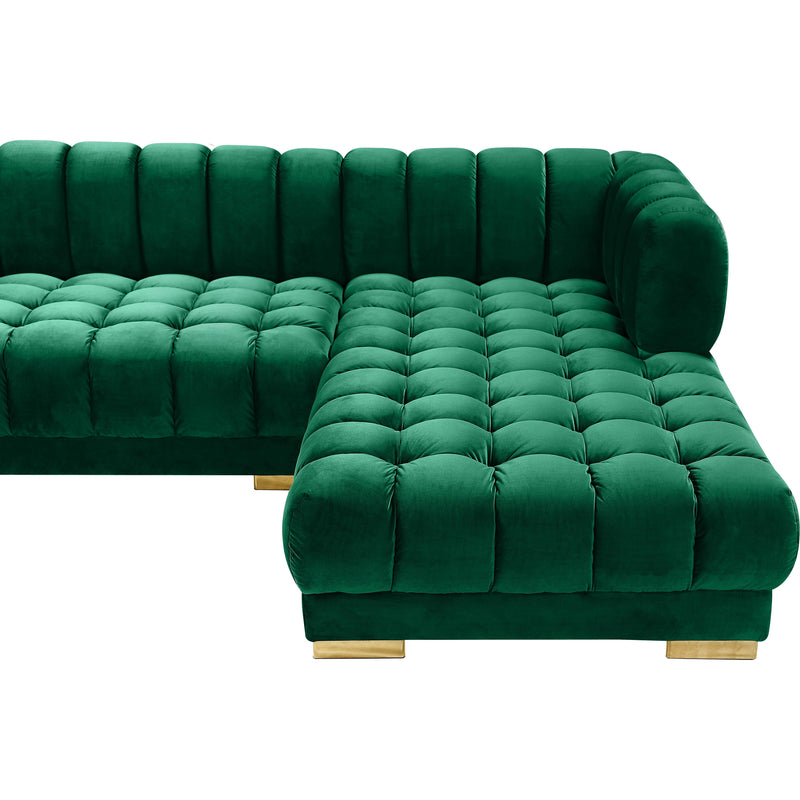 Meridian Gwen Green Velvet 3pc. Sectional (3 Boxes) IMAGE 7