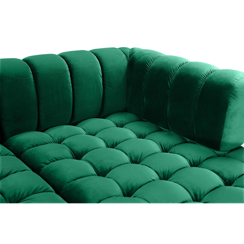 Meridian Gwen Green Velvet 3pc. Sectional (3 Boxes) IMAGE 8