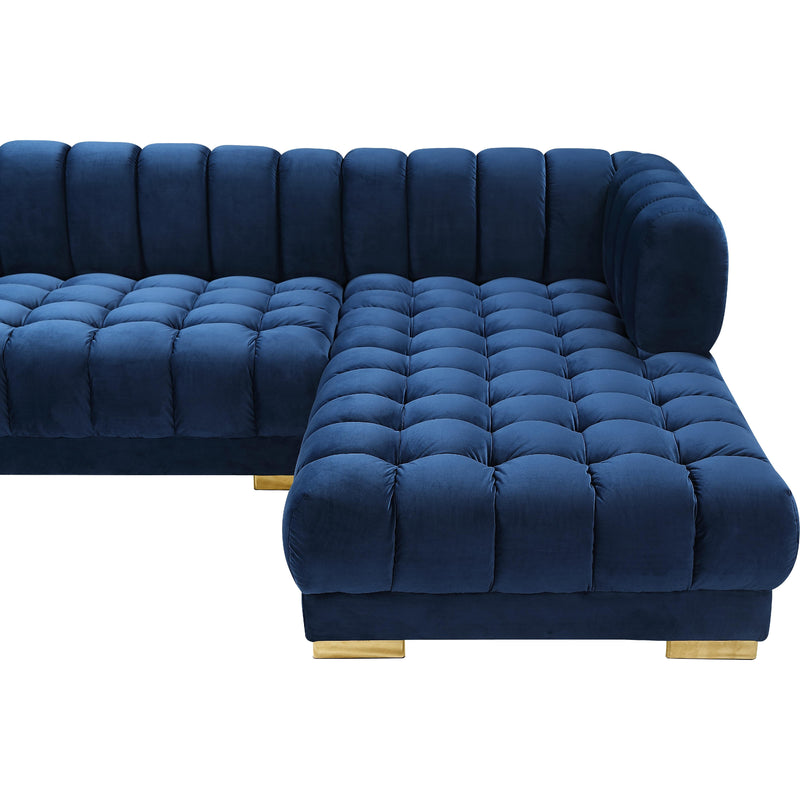 Meridian Gwen Navy Velvet 3pc. Sectional (3 Boxes) IMAGE 11