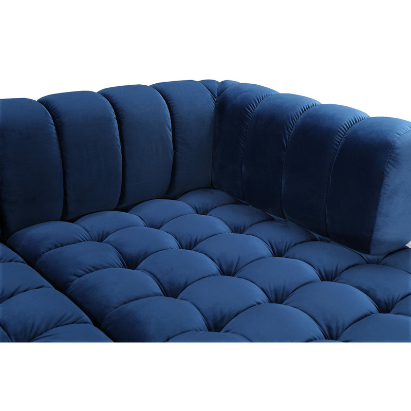 Meridian Gwen Navy Velvet 3pc. Sectional (3 Boxes) IMAGE 12