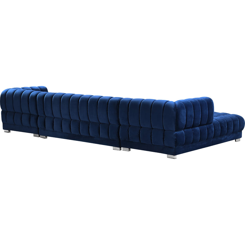 Meridian Gwen Navy Velvet 3pc. Sectional (3 Boxes) IMAGE 6