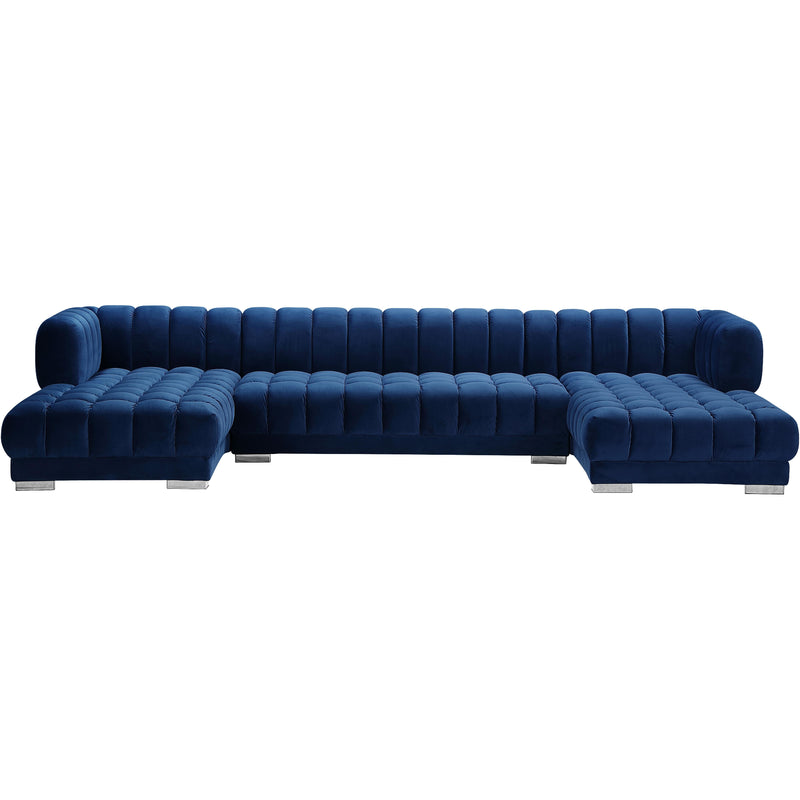 Meridian Gwen Navy Velvet 3pc. Sectional (3 Boxes) IMAGE 8