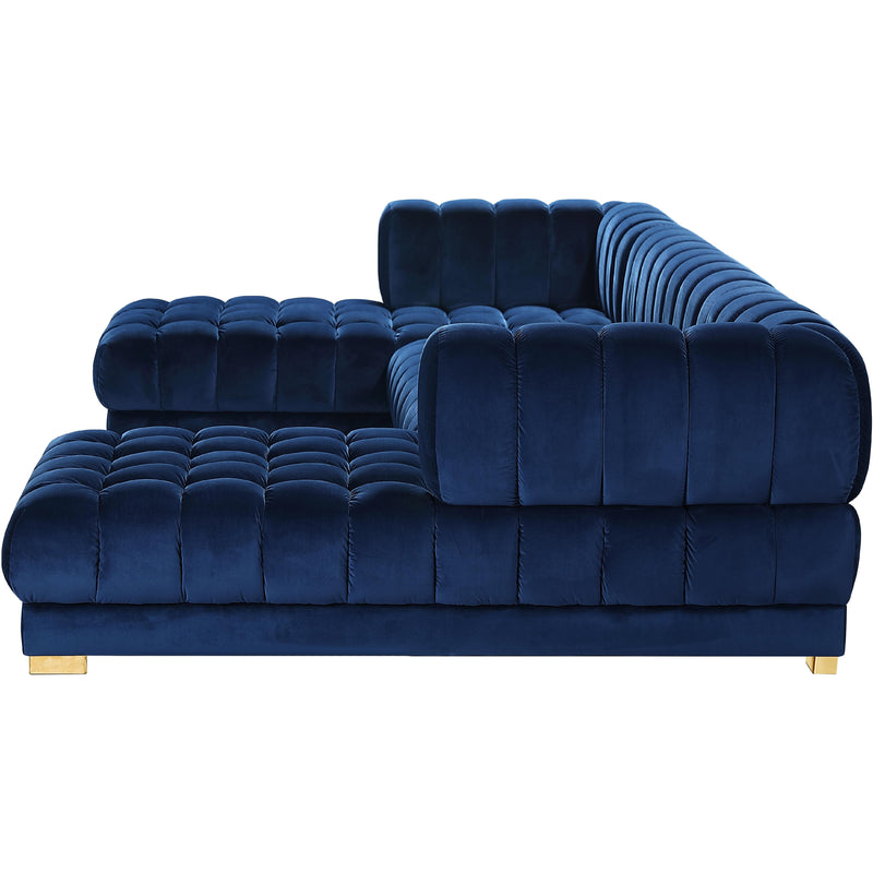 Meridian Gwen Navy Velvet 3pc. Sectional (3 Boxes) IMAGE 9