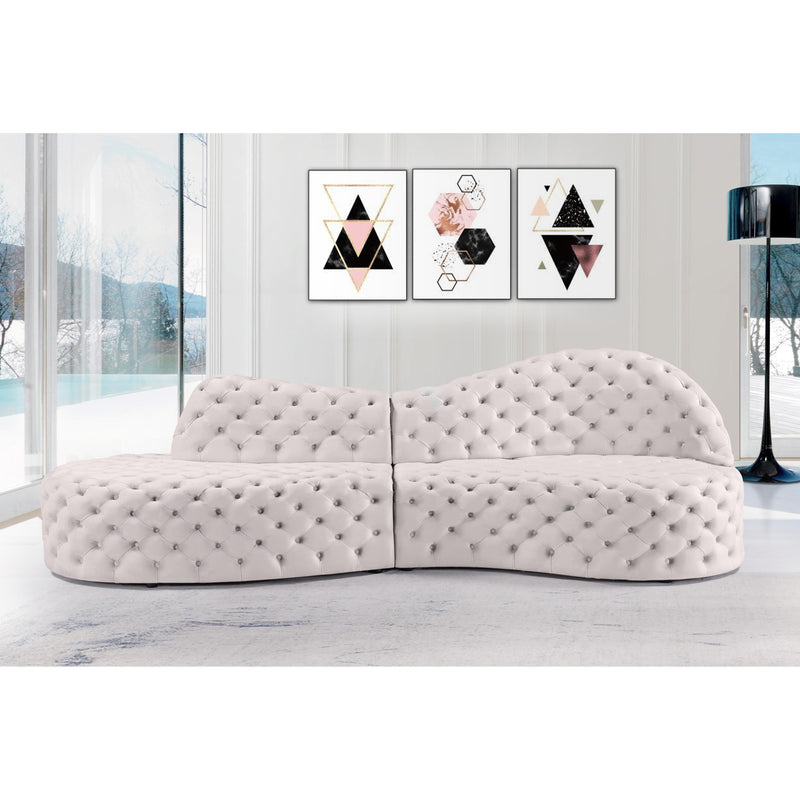 Meridian Royal Cream Velvet 2pc. Sectional IMAGE 18