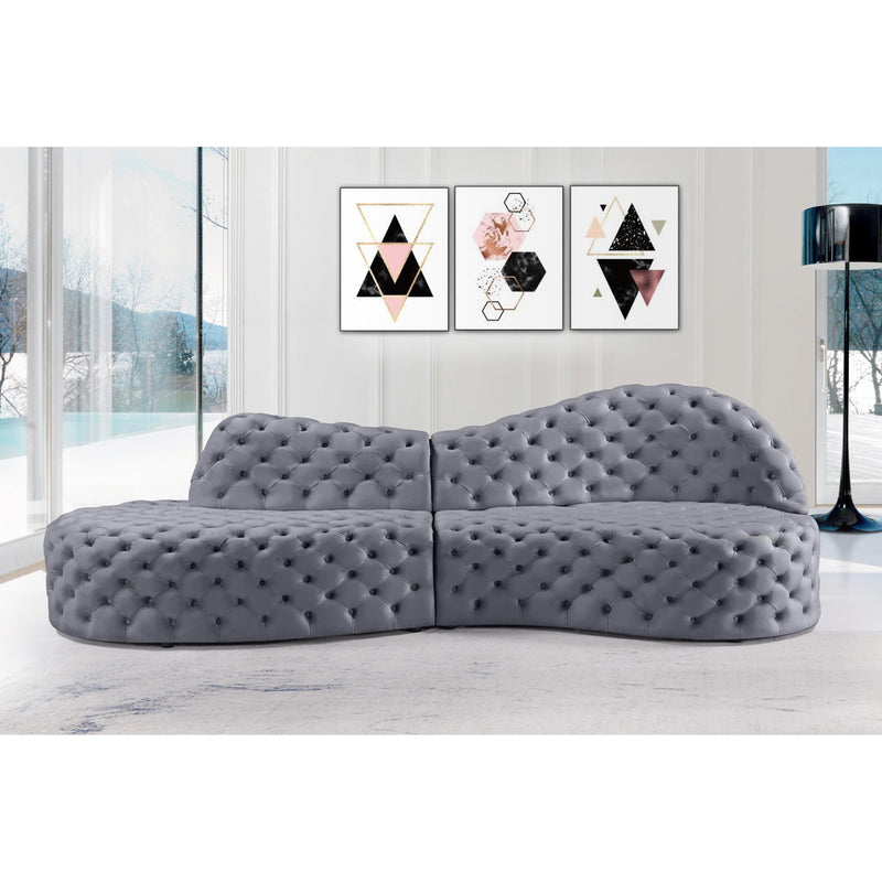 Meridian Royal Grey Velvet 2pc. Sectional IMAGE 18