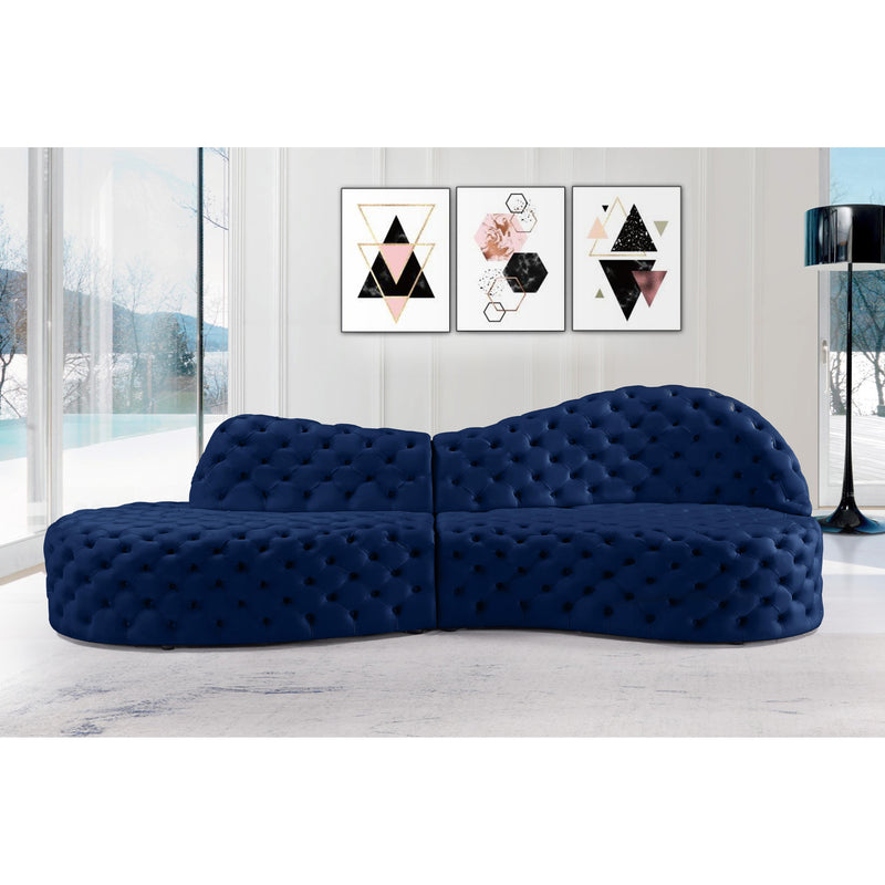 Meridian Royal Navy Velvet 2pc. Sectional IMAGE 17