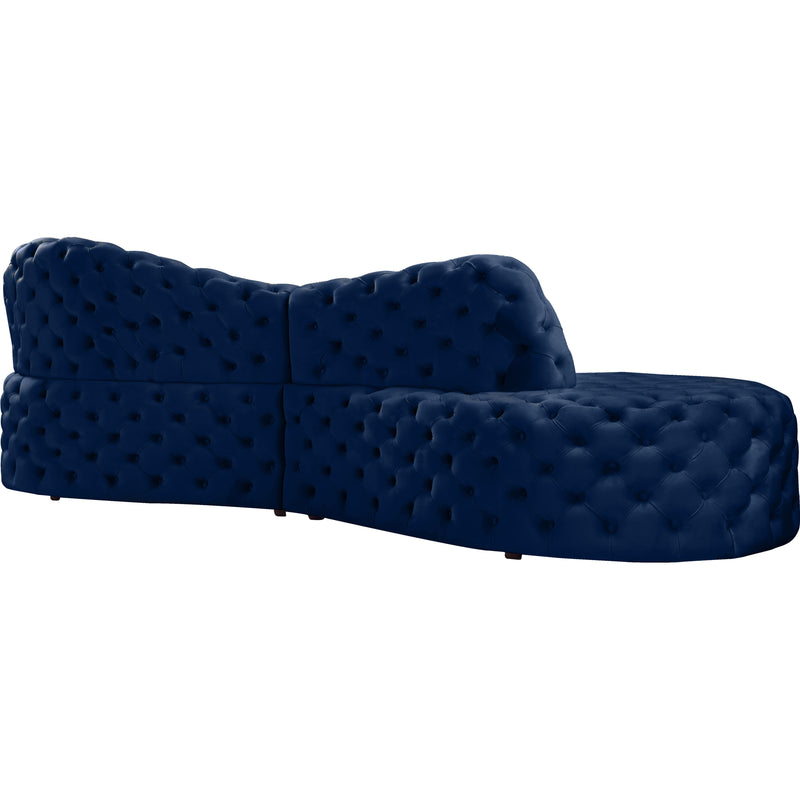 Meridian Royal Navy Velvet 2pc. Sectional IMAGE 3