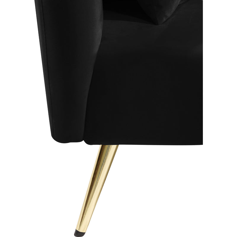 Meridian Nolan Black Velvet Chaise IMAGE 10