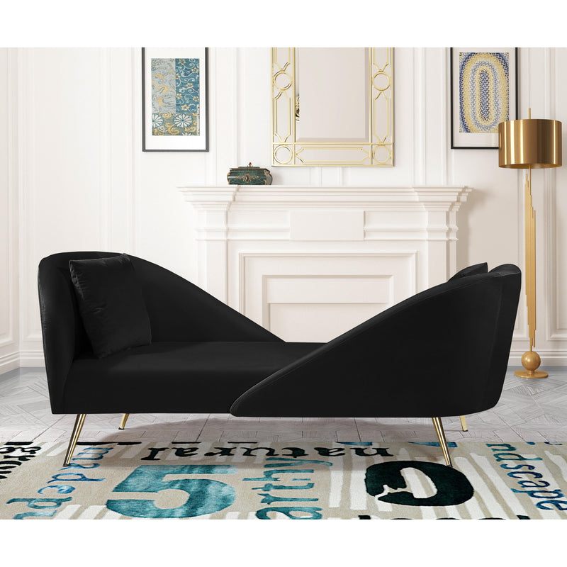 Meridian Nolan Black Velvet Chaise IMAGE 11