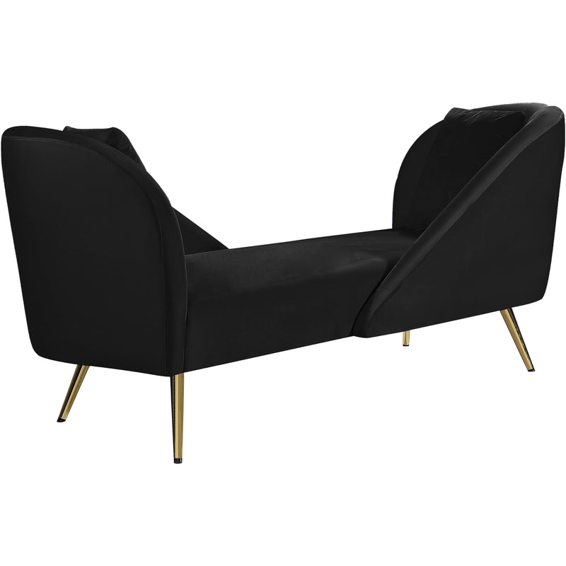 Meridian Nolan Black Velvet Chaise IMAGE 2