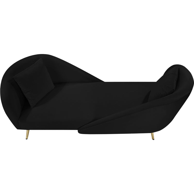 Meridian Nolan Black Velvet Chaise IMAGE 4