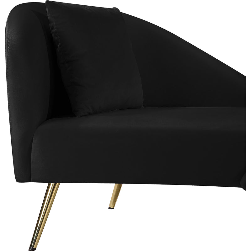 Meridian Nolan Black Velvet Chaise IMAGE 6