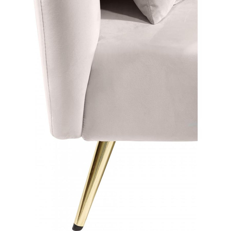 Meridian Nolan Cream Velvet Chaise IMAGE 11