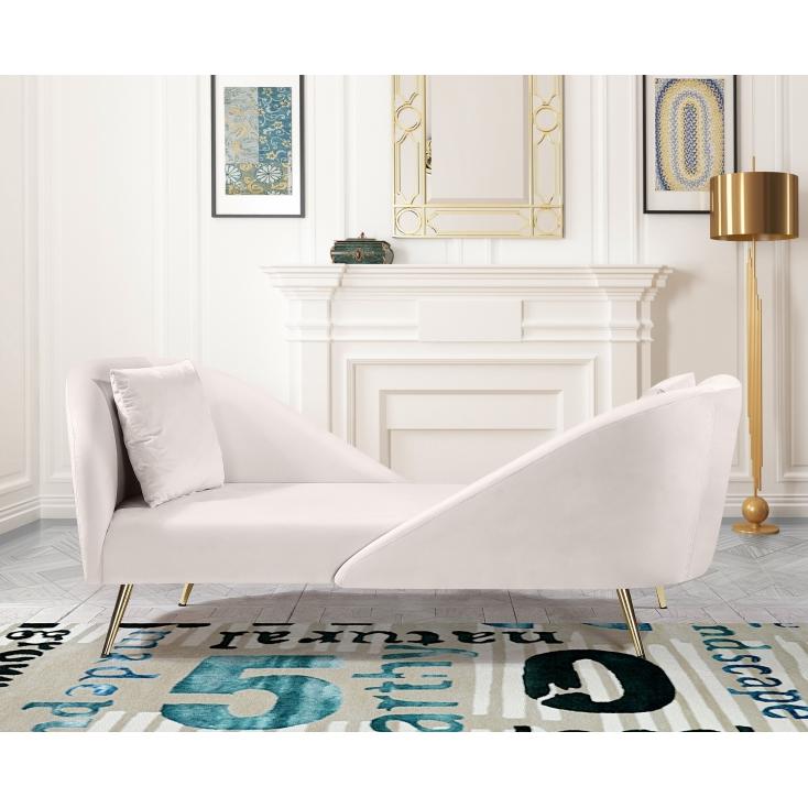 Meridian Nolan Cream Velvet Chaise IMAGE 12