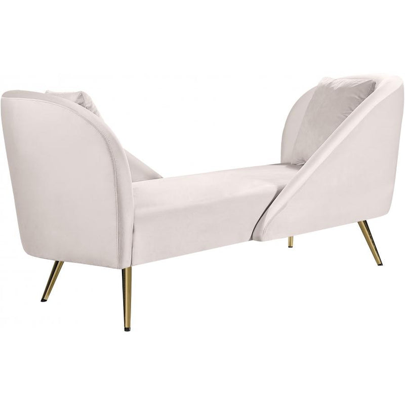 Meridian Nolan Cream Velvet Chaise IMAGE 2