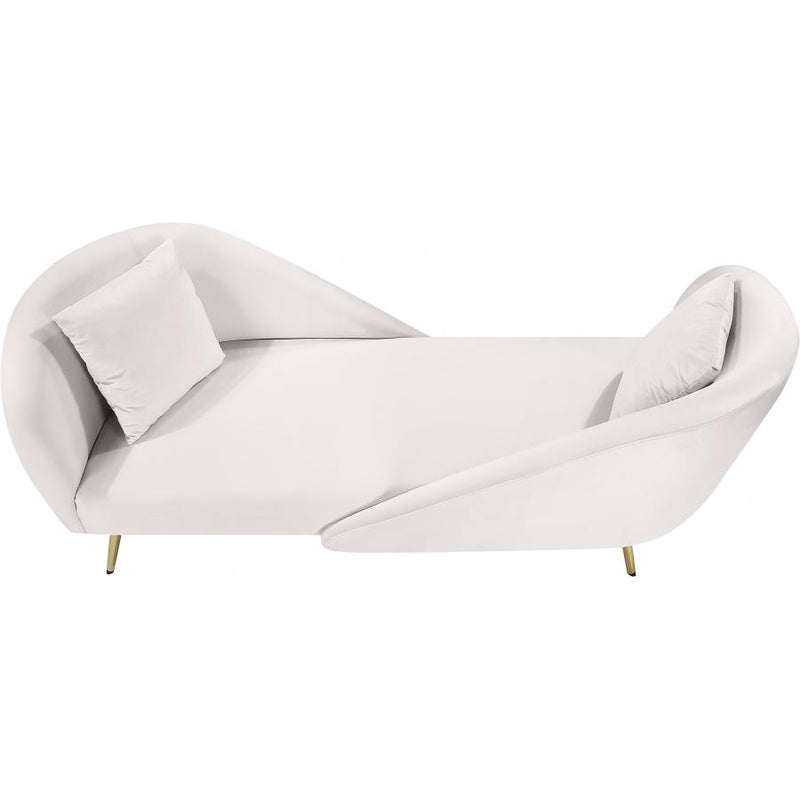 Meridian Nolan Cream Velvet Chaise IMAGE 5