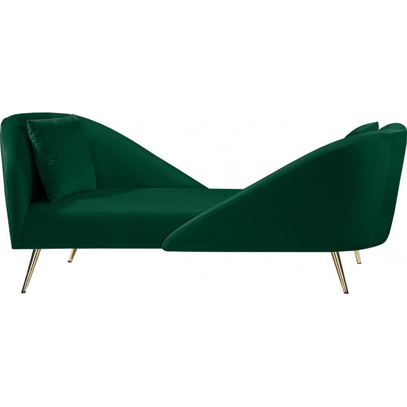 Meridian Nolan Green Velvet Chaise IMAGE 1