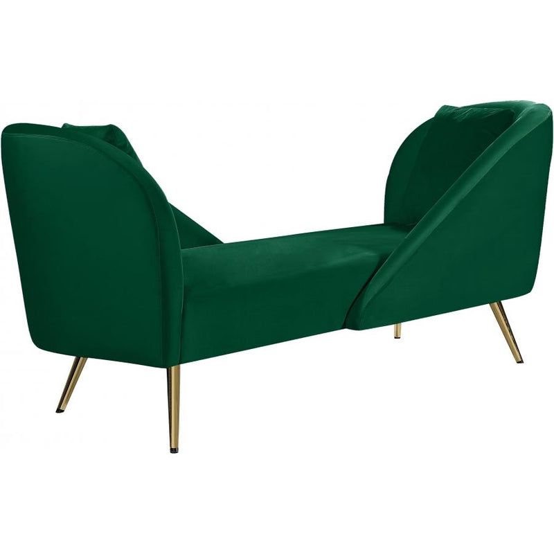 Meridian Nolan Green Velvet Chaise IMAGE 2