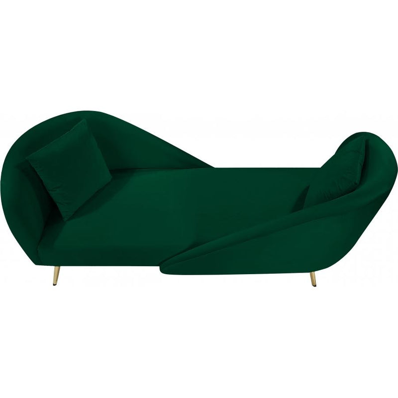 Meridian Nolan Green Velvet Chaise IMAGE 4