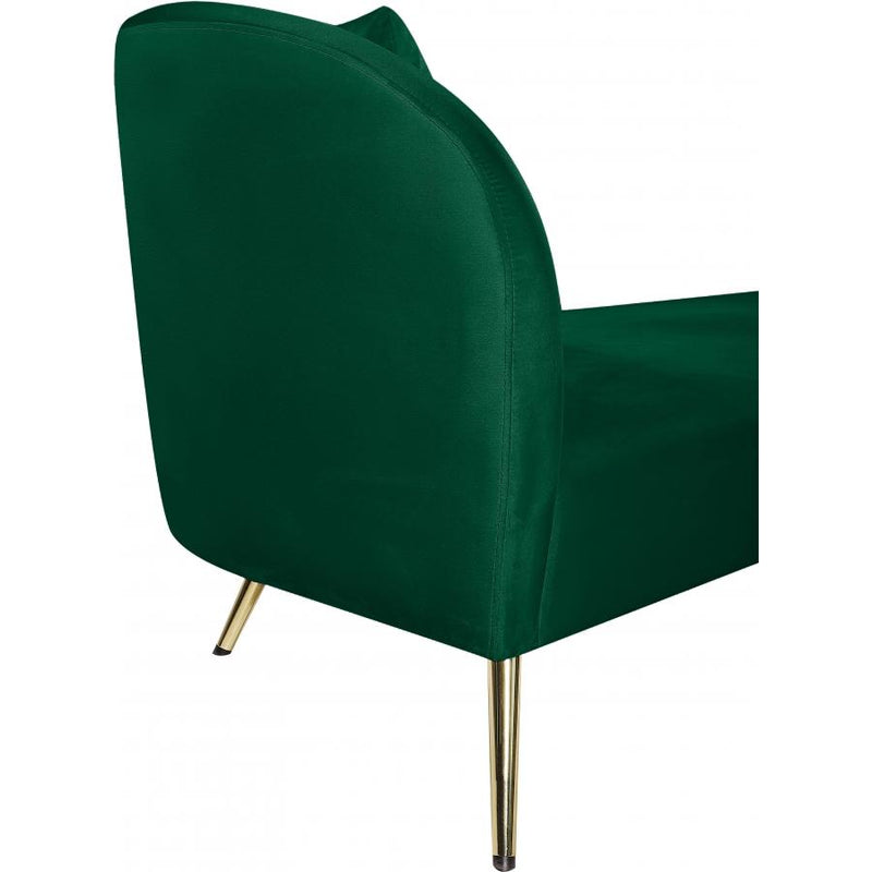 Meridian Nolan Green Velvet Chaise IMAGE 5