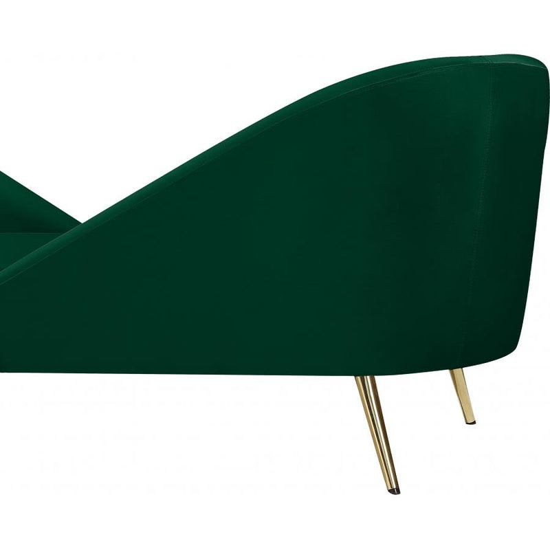 Meridian Nolan Green Velvet Chaise IMAGE 7