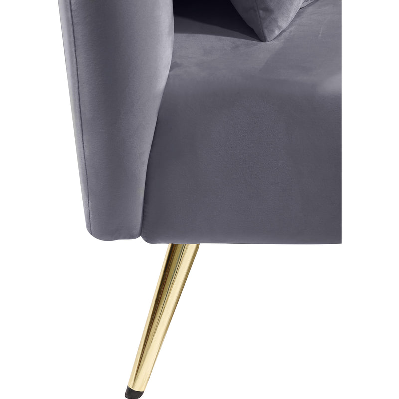 Meridian Nolan Grey Velvet Chaise IMAGE 11