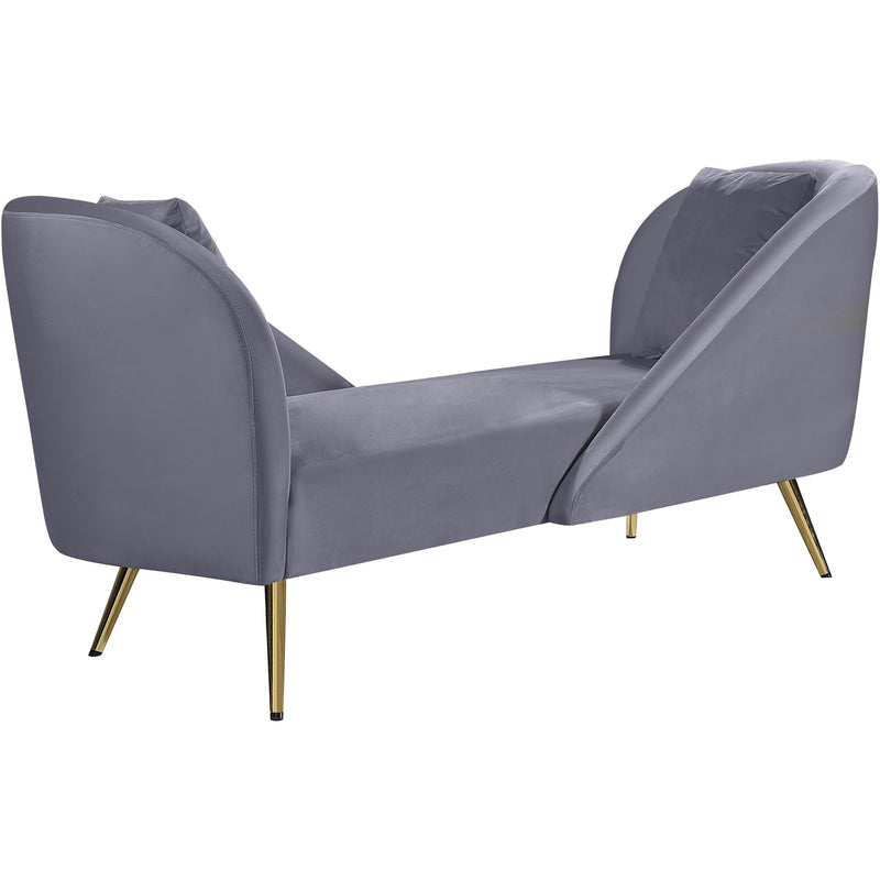 Meridian Nolan Grey Velvet Chaise IMAGE 2