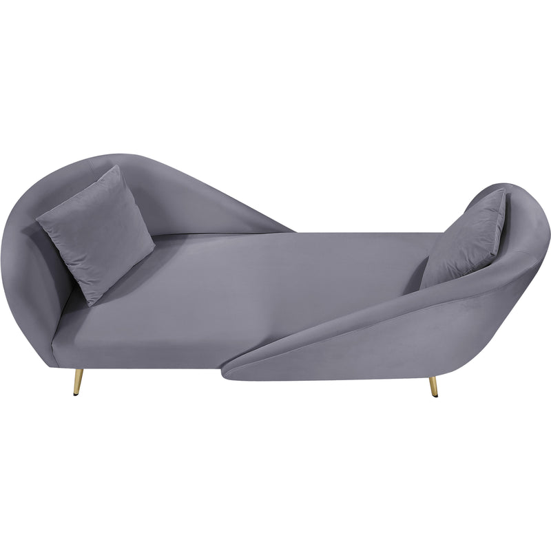 Meridian Nolan Grey Velvet Chaise IMAGE 5