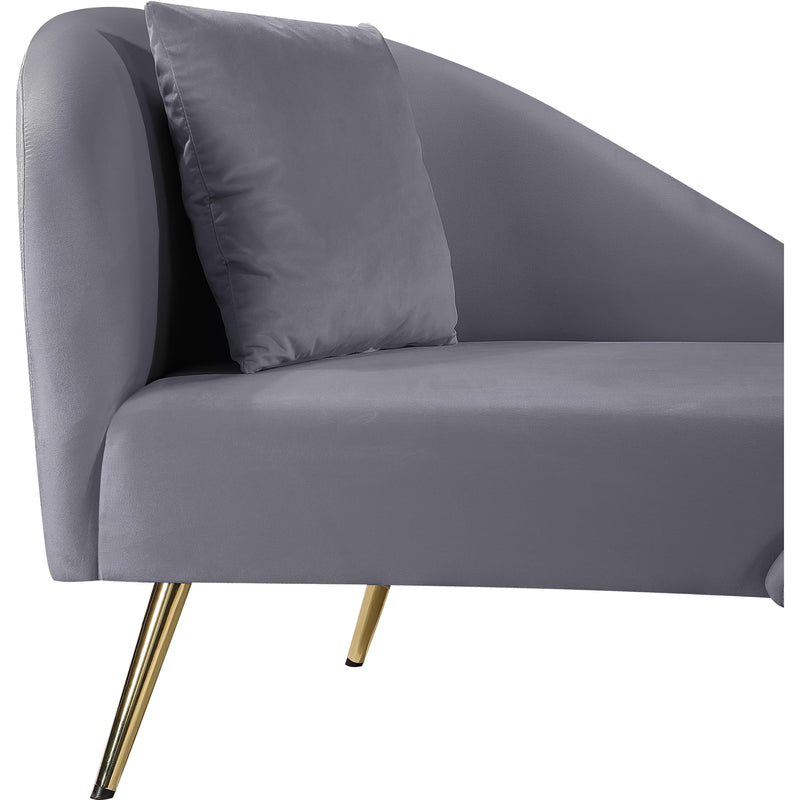 Meridian Nolan Grey Velvet Chaise IMAGE 7