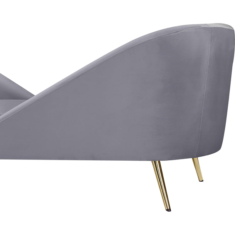 Meridian Nolan Grey Velvet Chaise IMAGE 8