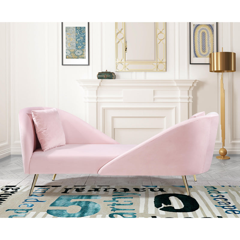 Meridian Nolan Pink Velvet Chaise IMAGE 12