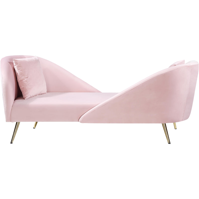 Meridian Nolan Pink Velvet Chaise IMAGE 1