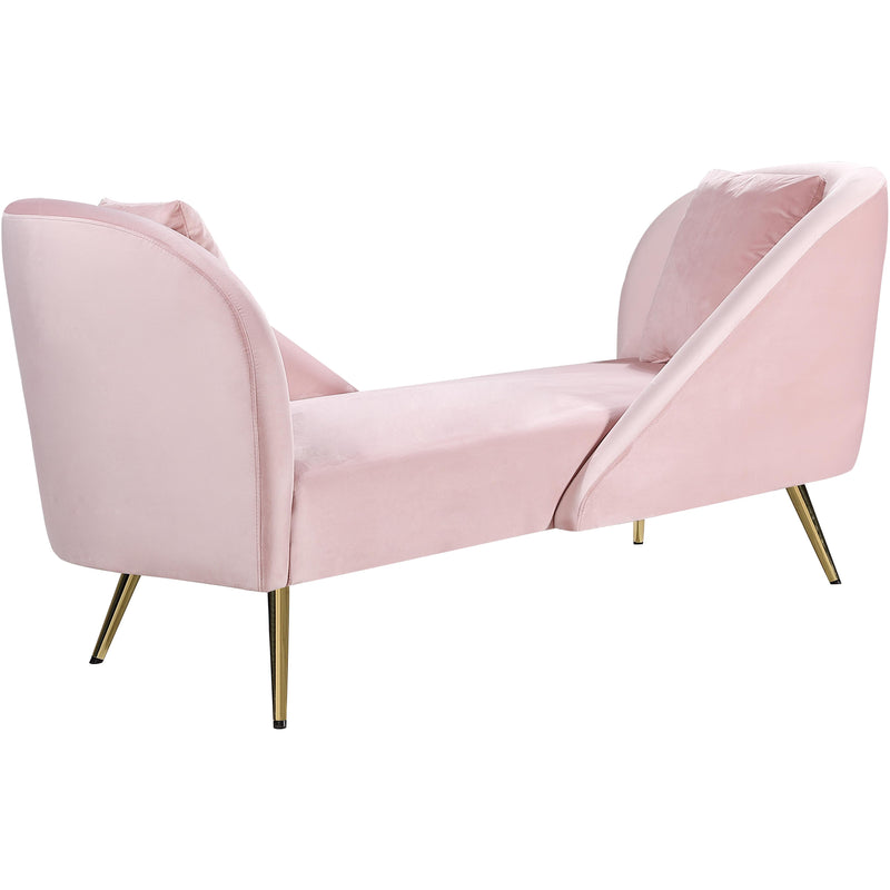 Meridian Nolan Pink Velvet Chaise IMAGE 2