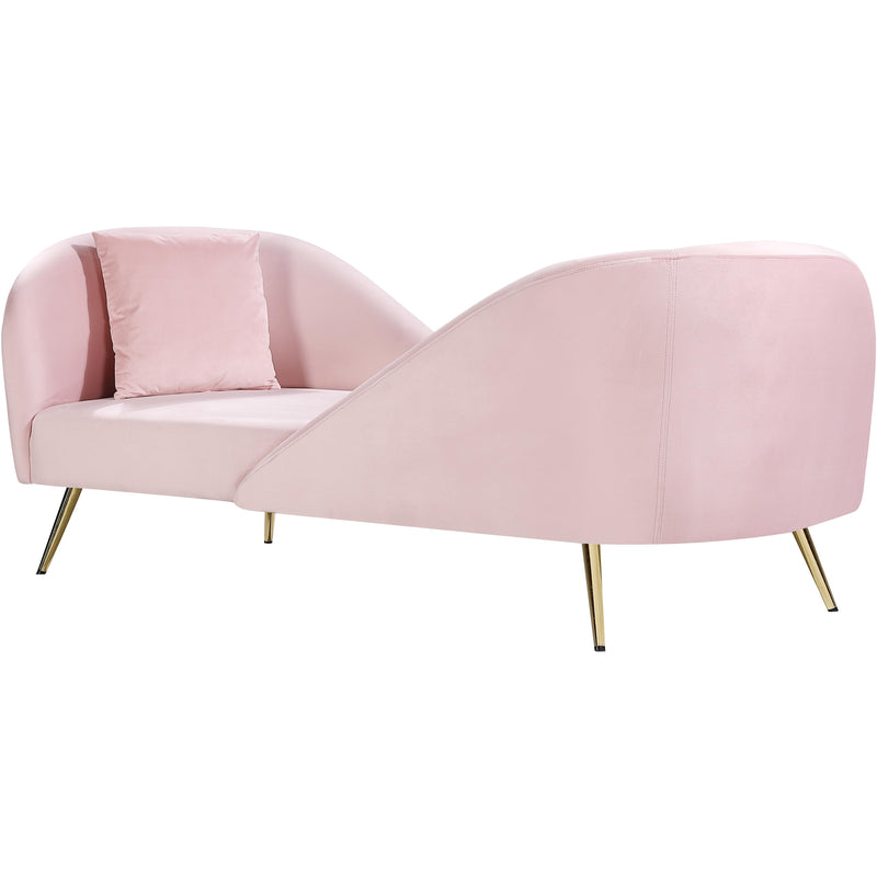 Meridian Nolan Pink Velvet Chaise IMAGE 3