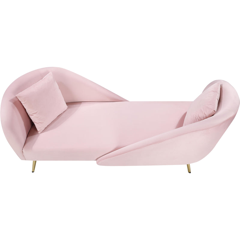 Meridian Nolan Pink Velvet Chaise IMAGE 5