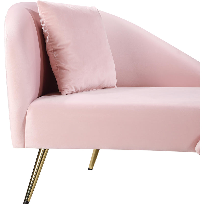 Meridian Nolan Pink Velvet Chaise IMAGE 7