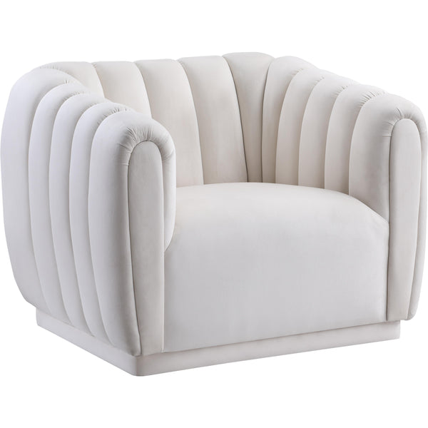 Meridian Dixie Cream Velvet Chair IMAGE 1