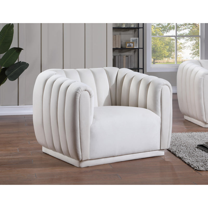 Meridian Dixie Cream Velvet Chair IMAGE 6