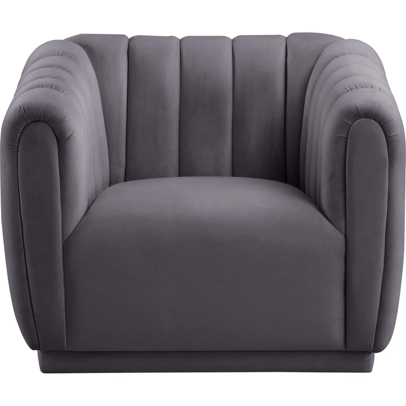 Meridian Dixie Grey Velvet Chair IMAGE 4