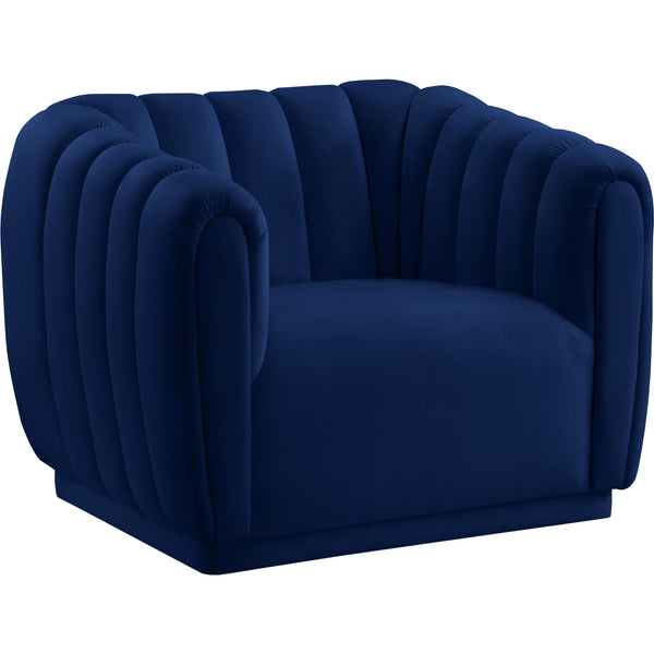 Meridian Dixie Navy Velvet Chair IMAGE 1