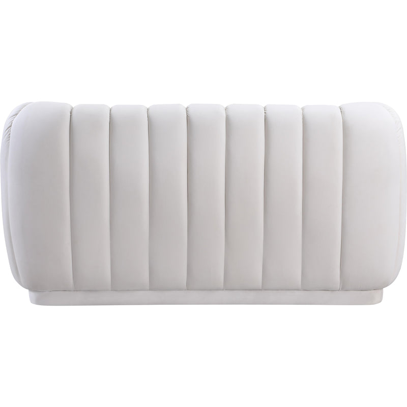 Meridian Dixie Cream Velvet Loveseat IMAGE 2