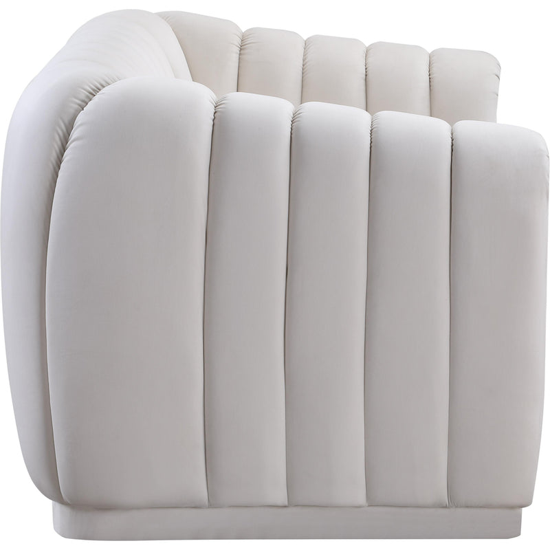 Meridian Dixie Cream Velvet Loveseat IMAGE 3