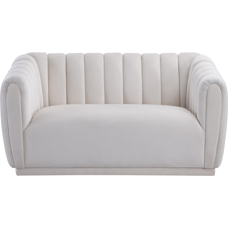 Meridian Dixie Cream Velvet Loveseat IMAGE 4