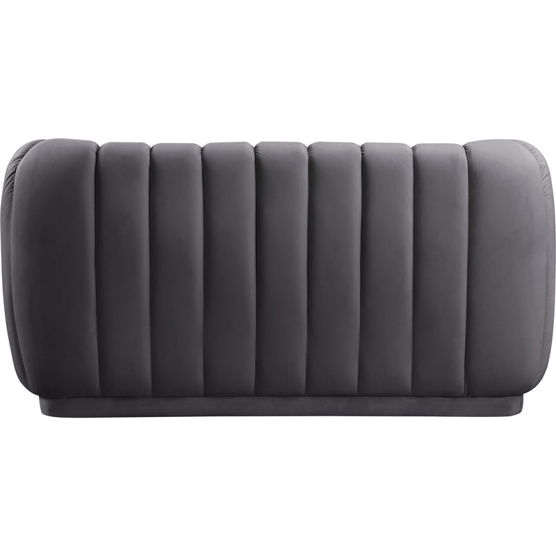 Meridian Dixie Grey Velvet Loveseat IMAGE 2