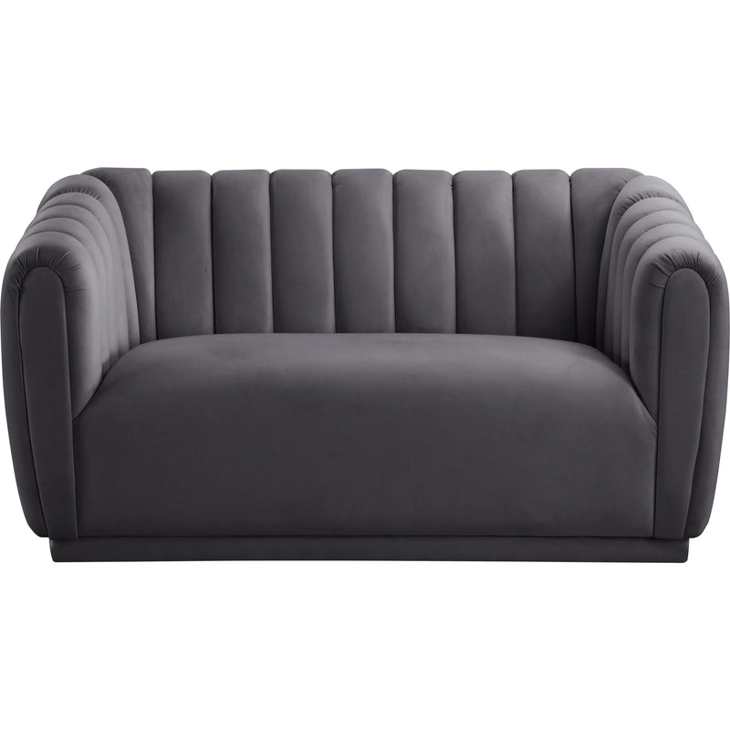 Meridian Dixie Grey Velvet Loveseat IMAGE 4